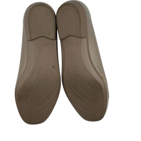 SAS Coco Flat Shoes Women's 7WW Nude Leather Comfort Slip On‎ Cap Toe Loafer USA - Picture 8 of 10